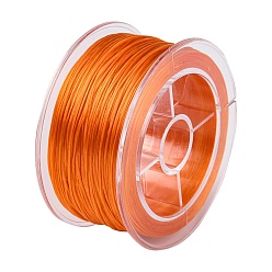 Оранжевый Круглая эластичная кристаллическая нить, эластичная нить для бисера, для изготовления эластичного браслета, оранжевые, 0.8 мм, около 98.43 ярдов (90 м) / коробка