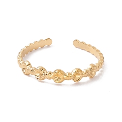 Oro Chapado de iones (ip) 304 anillo de puño abierto redondo plano de acero inoxidable para mujer, dorado, tamaño de EE. UU. 8 1/4 (18.3 mm)