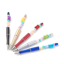 Mixed Color Plastic Beadable Pens, with Acrylic Star Beads, Word Love, Mixed Color, 145~149x11.6mm