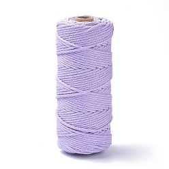 Lilas Fils de coton, pour l'artisanat de bricolage, emballage cadeau et fabrication de bijoux, lilas, 3mm, environ 109.36 yards (100m)/rouleau