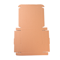 Bois Solide Kraft boîte de pliage de papier, carrée, boîte en carton, boîtes postales, burlywood, 51x34.5x0.2 cm, produit fini: 21x21x3 cm