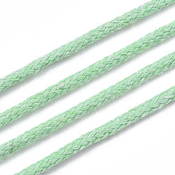 Бледно-Зеленый Нити хлопчатобумажные, макраме шнур, декоративные нитки, для поделок ремесел, упаковка подарков и изготовление ювелирных изделий, бледно-зеленый, 3 мм, около 109.36 ярдов (100 м) / рулон.