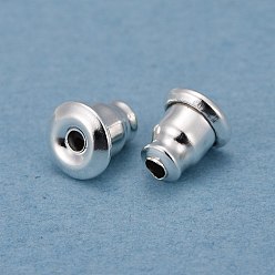 Silver 304 Stainless Steel Ear Nuts, Silver, 5.5x5mm, Hole: 0.8mm