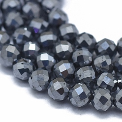 Terahertz Stone Terahertz Stone Beads Strands, Faceted, Round, 4mm, Hole: 0.5mm, about 90~95pcs/Strand, 15.35 inch(39cm)