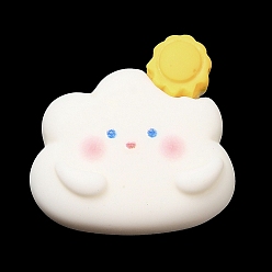Cloud Weather Theme Opaque Resin Cabochons, Cloud, 21.5x20.5x6mm