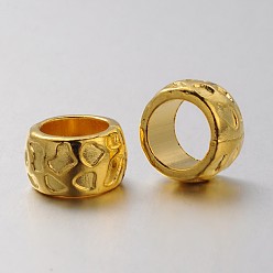 Oro A LAVADORA granos de la aleación del estilo tibetano, sin plomo y el cadmio, abalorios de grande agujero, dorado, 13x8 mm, agujero: 10 mm