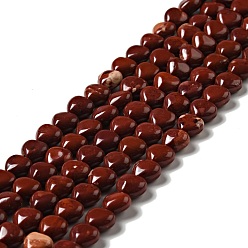 Jaspe Rouge Rouge naturel perles de jaspe brins, cœur, 8~8.5x8~9x5mm, Trou: 1mm, Environ 50~51 pcs/chapelet, 15.55~15.75'' (39.5~40 cm)
