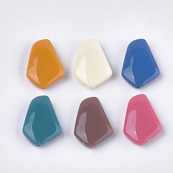 Mixed Color Opaque Acrylic Beads, Pentagon, Mixed Color, 25.5x18x7mm, Hole: 1.5mm