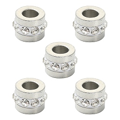 Cristal 201 perles de strass en acier inoxydable, colonne, cristal, 7x5mm, Trou: 3mm