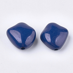 Marine Blue Acrylic Beads, Nuggets, Marine Blue, 23.5x23x12.5mm, Hole: 2.5mm, about 125pcs/500g
