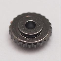 Черный Цвет Металла Spacer бисер латунные, плоско-круглые, металлический черный , 6x2 мм, отверстие : 1 мм
