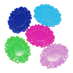 Colorido Cabuchones de resina opacos, flor, colorido, 9x6 mm