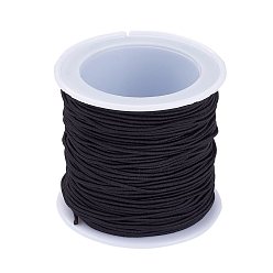 Negro Cuerda elástica, negro, 1 mm, aproximadamente 22.96 yardas (21 m) / rollo
