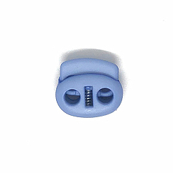 Aciano Azul El cordón de nailon bloquea los extremos del clip, botones de cierre de tapón de cordón de doble orificio, azul aciano, 1.8x2 cm, agujero: 4 mm