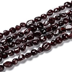 Grenat Grenat naturels brins de perles, nuggets, pierre tombée, 5~8.5x5.5~7x3.5~4mm, Trou: 0.7mm, Environ 64 pcs/chapelet, 16.34'' (41.5 cm)