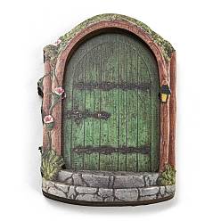 Зеленый Миниатюрная деревянная садовая дверь, для кукольных аксессуаров, притворяющихся опорными украшениями, зелёные, 70x100 мм