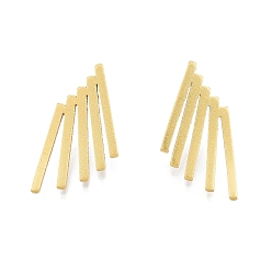 Matte Gold Color Rack Plating Brass Rectangle Bar Stud Earrings for Women, Nickel Free, Matte Gold Color, 22.5x19mm, Pin: 0.6mm