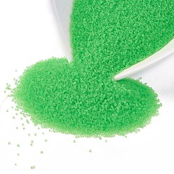 Зеленый лайм Сделай сам украшения для ногтей мини стеклянные бусины, крошечные шарики ногтей икрой, зеленый лайм, 0.6~0.8 мм, о 450 г / мешок