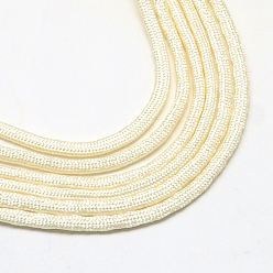 Old Lace 7 Inner Cores Polyester & Spandex Cord Ropes, Solid Color, for Rope Bracelets Making, Old Lace, 4~5mm, about 109.36 yards(100m)/bundle, 420~500g/bundle