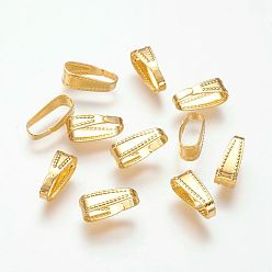 Oro Latón broche de presión en fianzas, sin plomo, dorado, 11x4 mm
