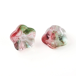 Coloré Perles en verre electroplate, fleur de trompette, colorées, 8.5x8x5.5mm, Trou: 1mm