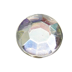 Clear Imitation Taiwan Acrylic Rhinestone Cabochons, Faceted, Half Round, Clear, 8x2.5mm, about 2000pcs/bag