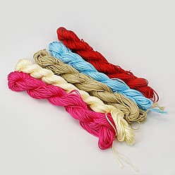 Mixed Color Nylon Thread, Nylon Jewelry Cord for Custom Woven Bracelets Making, Mixed Color, 1mm, about 26.24 yards(24m)/bundle, 10bundles/bag, about 262.46 yards(240m)/bag
