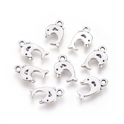Antique Silver Tibetan Style Alloy Pendants, Lead Free and Cadmium Free, Antique Silver, 16mm long, 9mm wide, 2mm thick, hole: 2mm