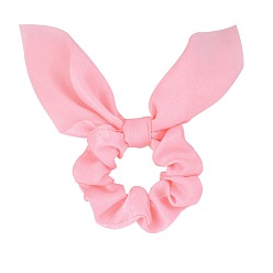 Pink Rabbit Ear Polyester Elastic Hair Accessories, for Girls or Women, Scrunchie/Scrunchy Hair Ties, Pink, 165mm