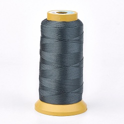 Темно-серый Полиэфирная нить, для заказа тканые решений ювелирных изделий, темно-серый, 0.25 мм, около 700 м / рулон