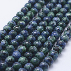 Coloré Brins de perles de larvikite naturelles, teint, ronde, colorées, 8~8.5mm, Trou: 1mm, Environ 47~49 pcs/chapelet, 14.5 pouces ~ 14.9 pouces (37~38 cm)