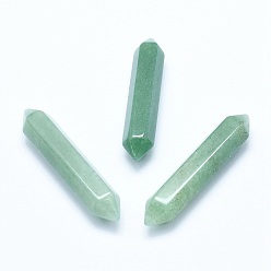 Green Aventurine Natural Green Aventurine No Hole Beads, Healing Stones, Reiki Energy Balancing Meditation Therapy Wand, Faceted, Double Terminated Point, 51~55x10.5~11x9.5~10mm