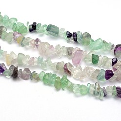 Fluorite Natural Fluorite Beads Strands, Chips, 5~8x5~8mm, Hole: 1mm, about 31.5 inch