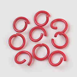 Красный Железные соединительные колечки, открытые кольца прыжок, красные, 17 датчик, 8~8.5x1.2 мм, Внутренний диаметр: 5~6 мм