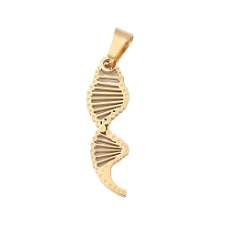 Golden 304 Stainless Steel Pendants, Chemistry DNA Charm, Golden, 29x9x1.3mm, Hole: 7x4.5mm