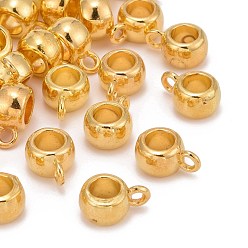Oro Colgantes de estilo tibetano, abalorios de fianza, sin plomo y cadmio, barril, dorado, sobre 11.5 mm de largo, 8 mm de ancho, 5.5 mm de espesor, 4.8 mm de diámetro interior, agujero: 2 mm