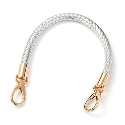 Silver PU Leather Bag Strap, with Alloy Swivel Clasps, Bag Replacement Accessories, Silver, 41.5x1cm