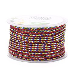 Dark Red Multi-Color Decorative Nylon Twisted Cord, Nylon Rope String, for Home Decoration, Embellish Costumes, Bag Drawstrings, Dark Red, 2mm, about 25.1 yards(23m)/roll