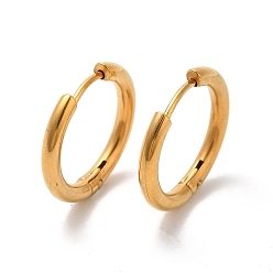 Золотой Ионное покрытие (ip) 202 серьги-кольца со 304 булавками из нержавеющей стали для женщин, золотые, 10 датчик, 16x2.5 мм