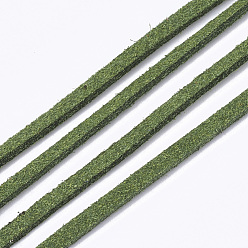 Verde Cordón del ante de imitación, encaje de imitación de gamuza, verde, 2.5~2.8x1.5 mm, aproximadamente 1.09 yardas (1 m) / hebra