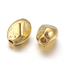 Antique Golden Tibetan Style Alloy Spacer Beads, Lead Free & Cadmium Free, Oval, Antique Golden, 6x5mm, Hole: 1mm