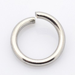 Color de Acero Inoxidable 304 de acero inoxidable anillos del salto abierto, color acero inoxidable, 4.5x0.7 mm, 21 calibre, diámetro interior: 3.1 mm