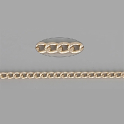 Золотой Оксидированные алюминиевые бордюрные цепи, граненые, несварные, с катушкой, золотые, 6x4x1.1 мм, 100 м / рулон