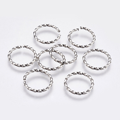 Color de Acero Inoxidable 304 de acero inoxidable anillos del salto abierto, color acero inoxidable, 15x1.5 mm, diámetro interior: 12 mm