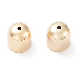Real 18K Gold Plated Brass Cord Ends, End Caps, Column, Real 18K Gold Plated, 11.5~12x10.5~11mm, Hole: 1.2~1.6mm, Inner Diameter: 9.5~10mm