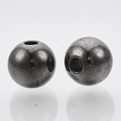 Bronze Ccb perles en plastique, pour le bricolage fabrication de bijoux, ronde, gris anthracite, 8x7mm, Trou: 1.6mm, environ1900 pcs / 500 g.