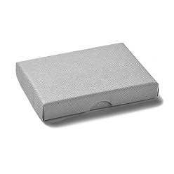 Серый Картон комплект ювелирных изделий коробки, с губкой внутри, прямоугольные, серые, 9.05x7.1x1.55~1.65 см