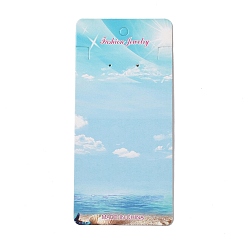 Sky Blue Rectangle Sky Earring Display Cards, Jewelry Display Cards for Earring, Necklace, Bracelet, Sky Blue, 14.95x7x0.04cm, Hole: 2mm