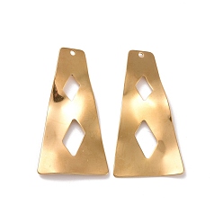 Golden 304 Stainless Steel Pendants, Trapezoid, Golden, 43.5x23x1mm, Hole: 1.5mm