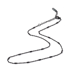 Gunmetal 304 Stainless Steel Column Link Chain Necklace for Men Women, Gunmetal, 15.98 inch(40.6cm)